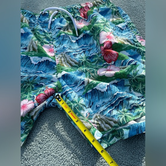 FRANKS Australia OAHU Men’s  Floral Print 6” Swim Shorts Trunks Blue/Green/Pink - Picture 5 of 9